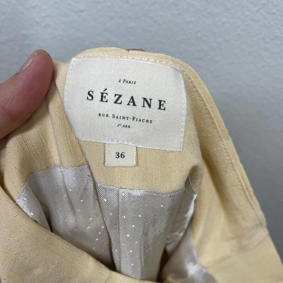 Sezane Yellow Women's Trousers - Picture 8 of 12